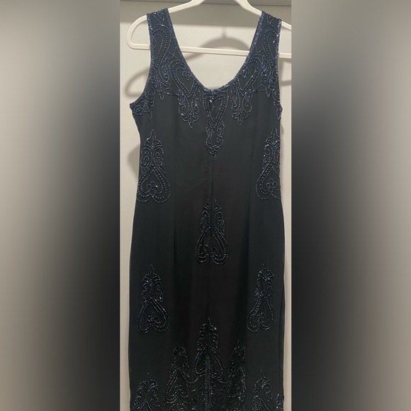 VTG JKARA New York Beaded Black Mid-Length Sleeveless Dress - Size 6 - Picture 9 of 17